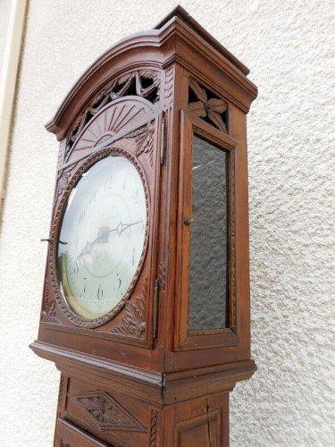 HORLOGE DE PARQUET COMTOISE LIEGEOISE BELGE EN CHENE MECANISME