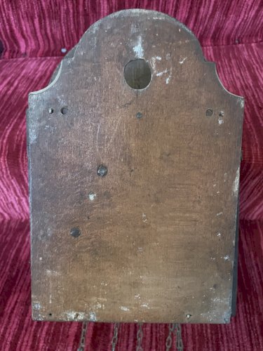 Horloge murale ancienne en bois peint