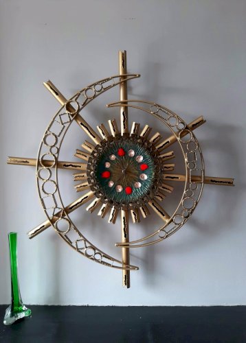 HORLOGE MURALE VINTAGE DE FRANCO BASTIANELLI POUR LE STUDIO LAURANE, 1960