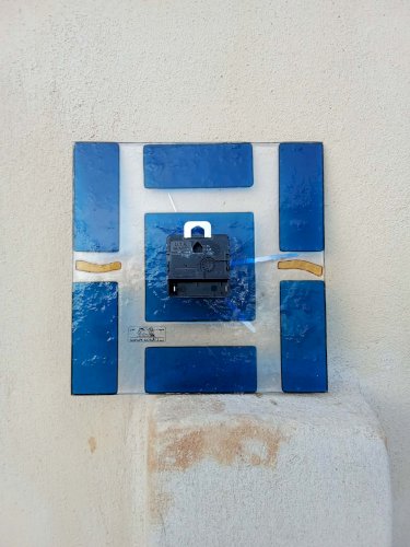  Horloge murale vintage – Verre de Murano – 23 × 23 cm 