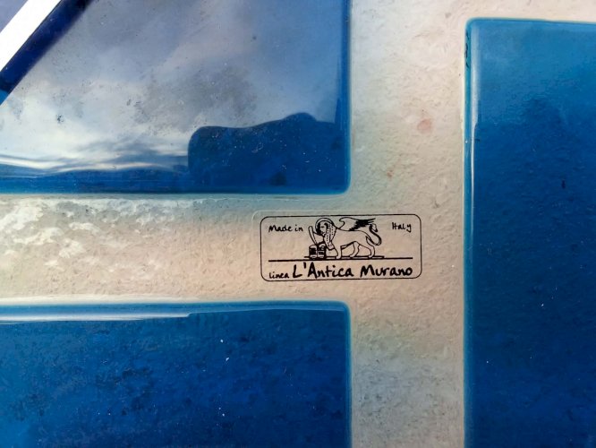  Horloge murale vintage – Verre de Murano – 23 × 23 cm 