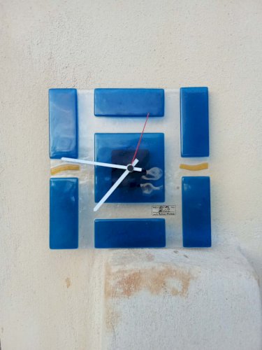 Horloge murale vintage – Verre de Murano – 23 × 23 cm 