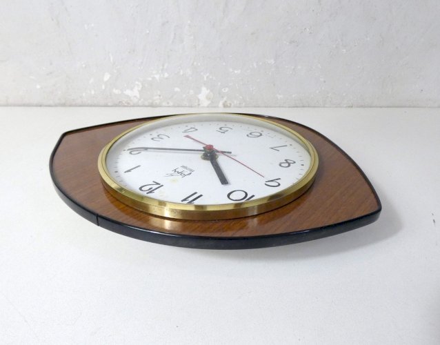 Horloge pendule formica asymétrique JAPY Vintage An 50's 60's
