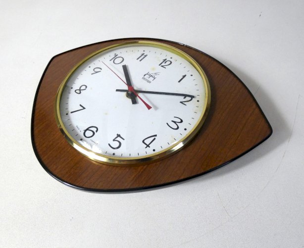 Horloge pendule formica asymétrique JAPY Vintage An 50's 60's