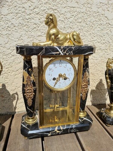 HORLOGE PENDULE MARBRE DECOR DE SPHINX N30