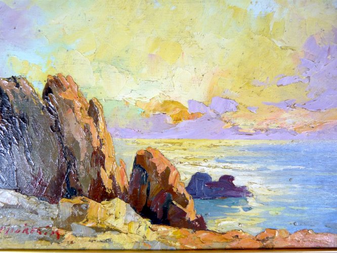 HSP Ecole Provençale PAYSAGE Giuseppe Vittorio Lombroso signée Guy Le Florentin