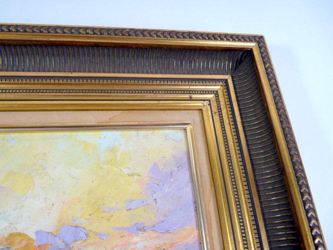 HSP Ecole Provençale PAYSAGE Giuseppe Vittorio Lombroso signée Guy Le Florentin