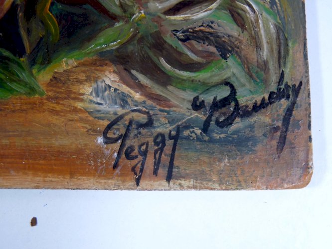 HSP NATURE MORTE AUX POMMES signée Peggy Baudry D - 33 x 24 cm