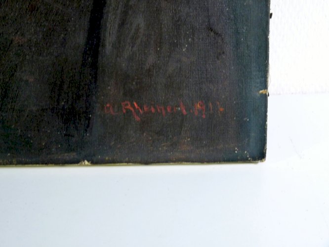 HST école de Dusseldorf début XX° PORTRAIT D'HOMME signée A. Rheinert 59 x 50 cm