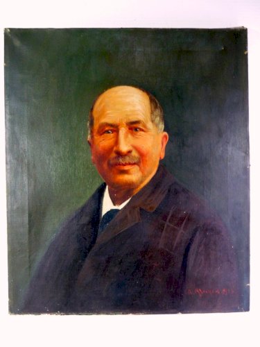 HST école de Dusseldorf début XX° PORTRAIT D'HOMME signée A. Rheinert 59 x 50 cm