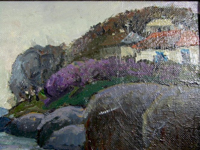 HST Ecole Russe XX° PAYSAGE Signée Chatilov Evgeny Andreevitch 1991 Cadre