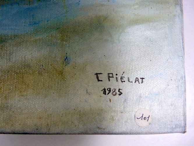 HST XX° Procession Pays Basque par artiste Maria Monclar signée C. PIELAT  1985