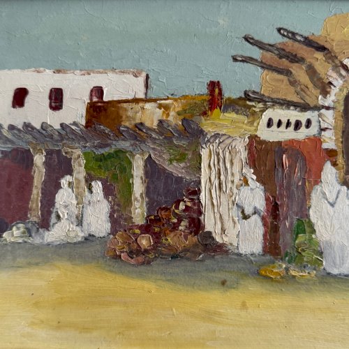 Huile orientale sur carton au couteau par P. Gobewille A5656