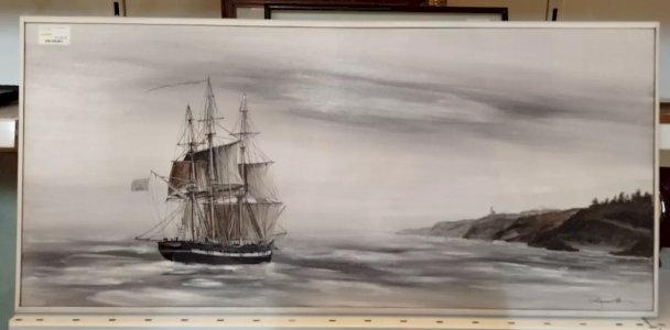 OIL on WOOD Seascape BOAT Marine Coastline PAINTING 5MAG 28/01