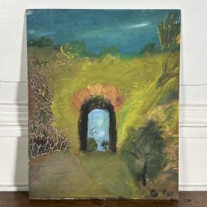 Huile sur carton paysage XXe L1031