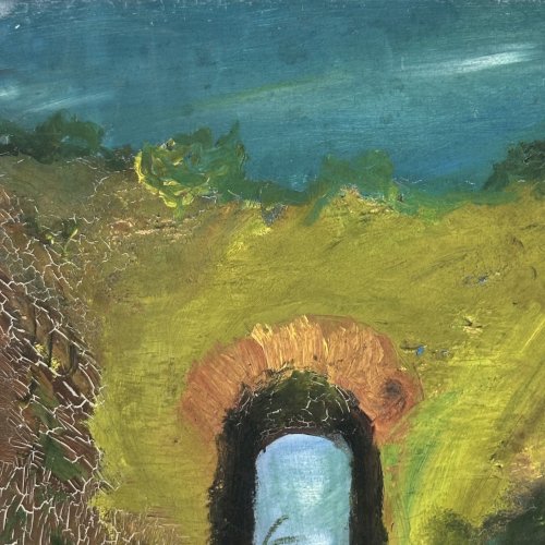 Huile sur carton paysage XXe L1031