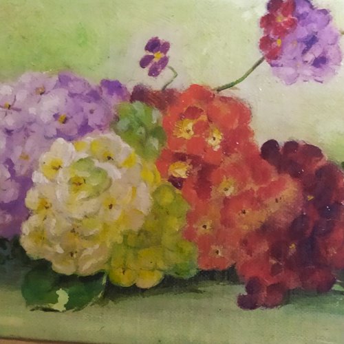 huile sur carton vers 1920 Marguerite Dorbritz Bouquet de fleur
