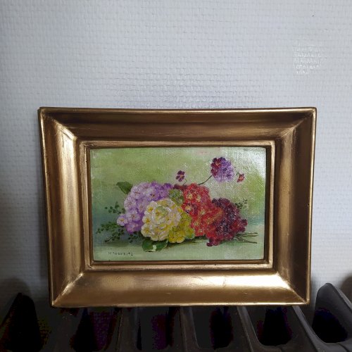 huile sur carton vers 1920 Marguerite Dorbritz Bouquet de fleur