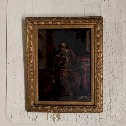 Huile sur cuivre XVIIe représentant saint Jérôme A5503