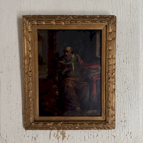 Huile sur cuivre XVIIe représentant saint Jérôme A5503