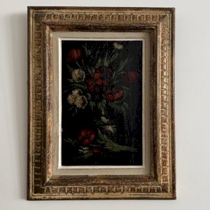 Huile sur panneau bouquet de fleurs nature morte par Y. Barry A5879
