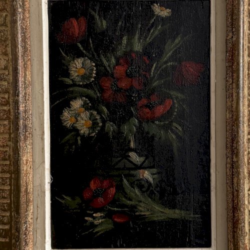 Huile sur panneau bouquet de fleurs nature morte par Y. Barry A5879