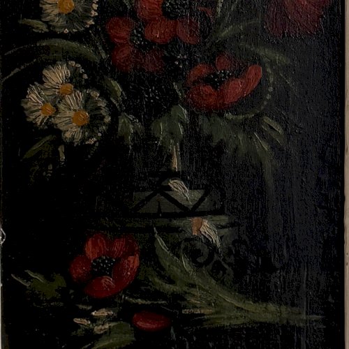 Huile sur panneau bouquet de fleurs nature morte par Y. Barry A5879