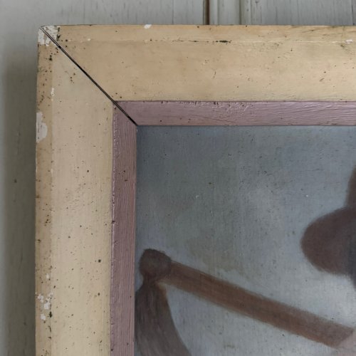 Huile sur panneau fermier travailleur au champ XXe par M. Potiron A5721