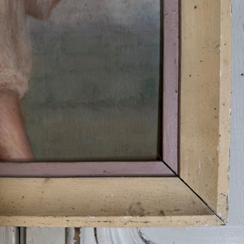 Huile sur panneau fermier travailleur au champ XXe par M. Potiron A5721