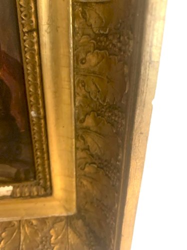 Huile sur panneau " La scène familiale "XIX siècle