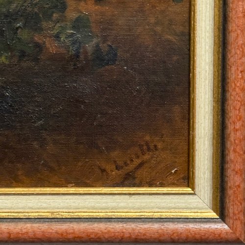 Huile sur panneau nature mortes aux tulipes début XXe A5853