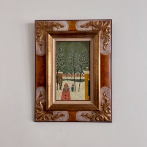 Oil on panel by Alain Thomas 1966 The Winter Break A5774