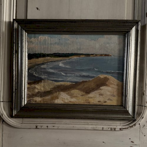 Huile sur panneau par M. Suilhor bord de plage XXe A5695