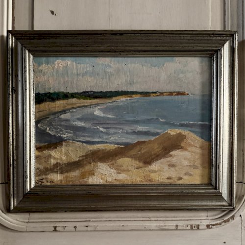 Huile sur panneau par M. Suilhor bord de plage XXe A5695
