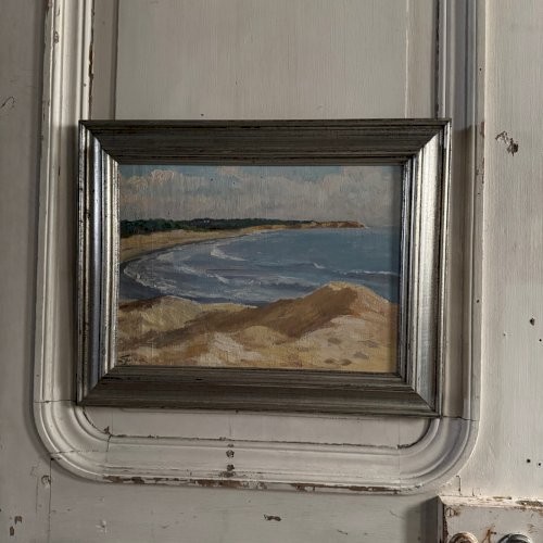 Huile sur panneau par M. Suilhor bord de plage XXe A5695