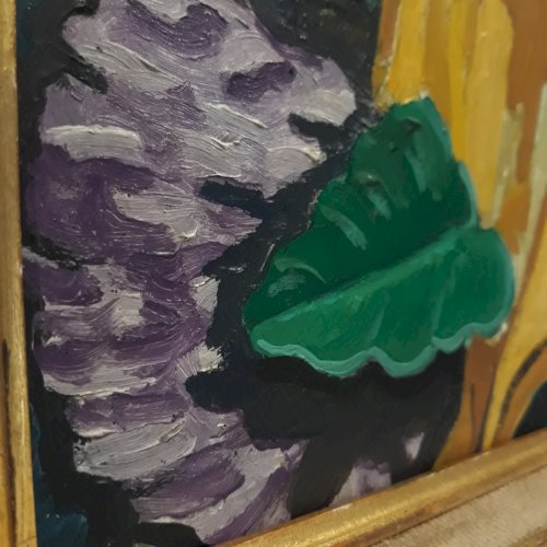 Huile sur Panneau R. JAINE 1959 Tableau signé Clown souriant peinture