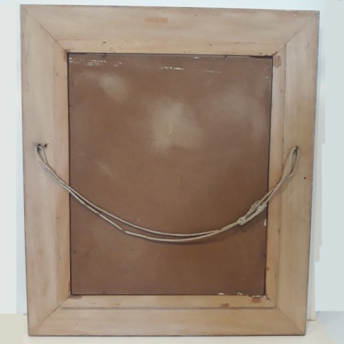 Huile sur Panneau R. JAINE 1959 Tableau signé Clown souriant peinture