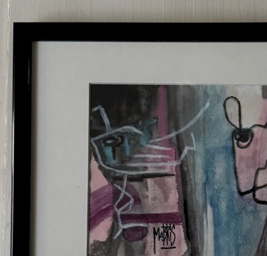 Huile sur papier par Mabris XXe intitulée Si Seulement... A5735