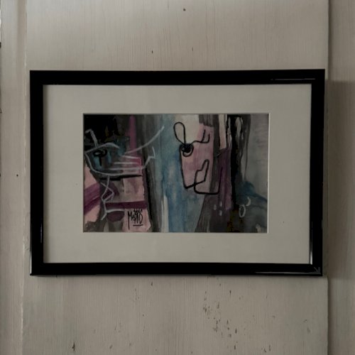 Huile sur papier par Mabris XXe intitulée Si Seulement... A5735