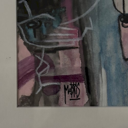 Huile sur papier par Mabris XXe intitulée Si Seulement... A5735