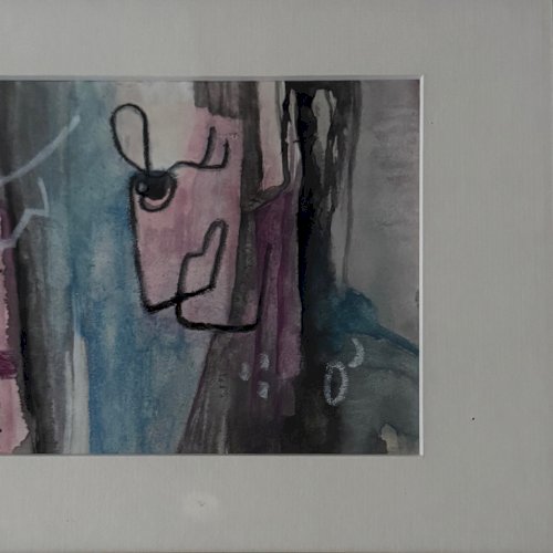Huile sur papier par Mabris XXe intitulée Si Seulement... A5735