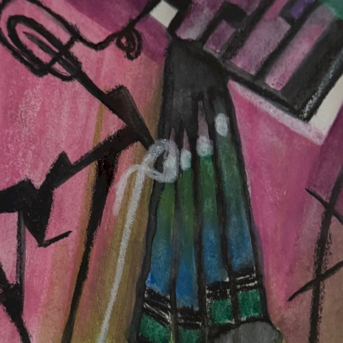 Huile sur papier par Mabris XXIe 2011 intitulée Zen Attitude A5736