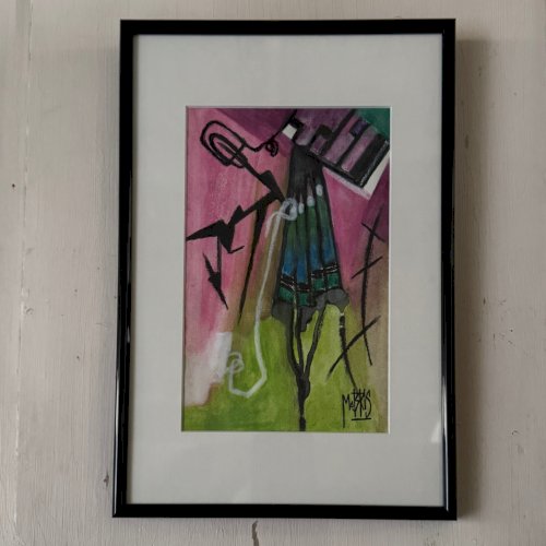 Huile sur papier par Mabris XXIe 2011 intitulée Zen Attitude A5736