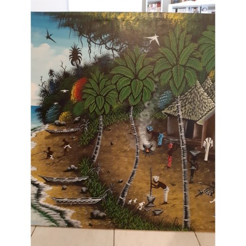 Huile sur Toile Africaine ( Cote dIvoire) signée SAGNO
