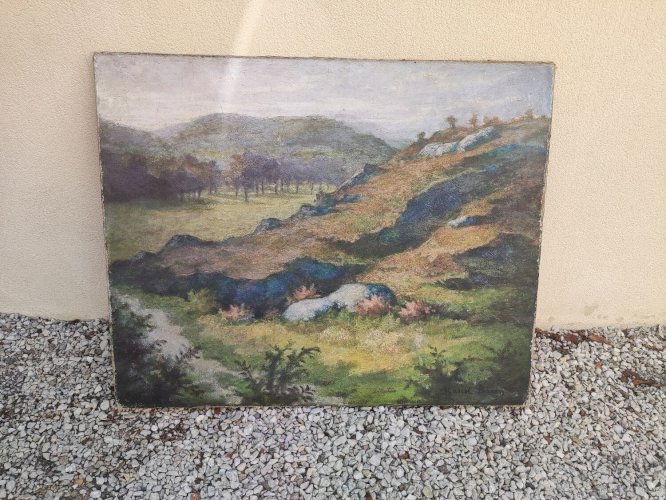 Huile sur toile ancien tableau signé Marcel Baron