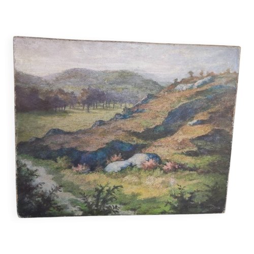 Huile sur toile ancien tableau signé Marcel Baron