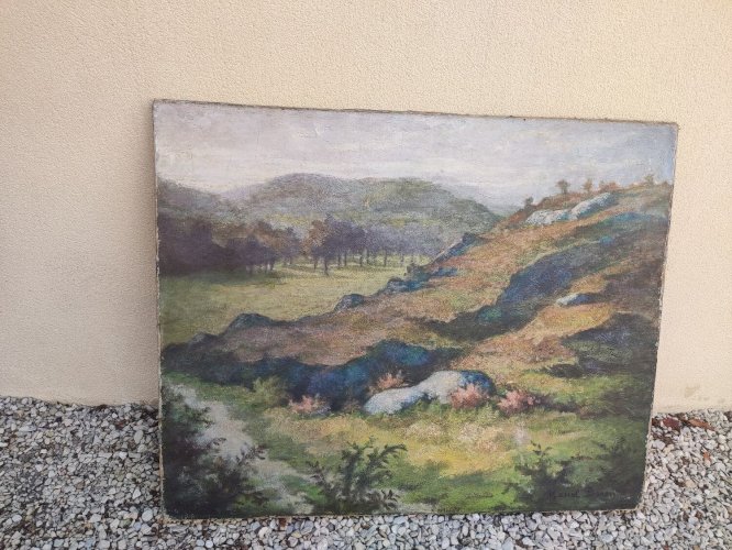 Huile sur toile ancien tableau signé Marcel Baron