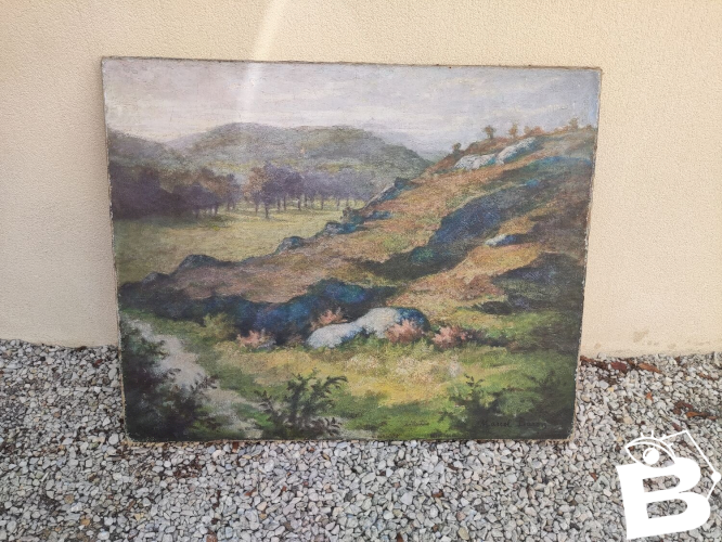 Huile sur toile ancien tableau signé Marcel Baron