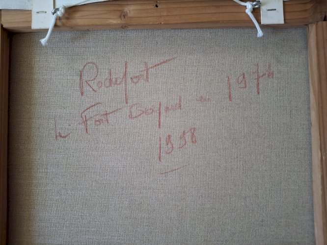 Huile sur toile de Roland Rochefort signé et encadré Fort Boyard en Charente Maritime 58 X 50 cm