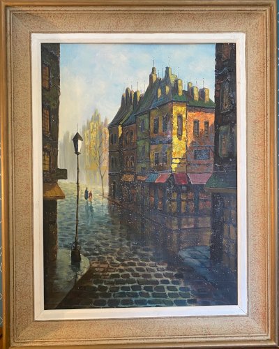 Huile sur toile, école moderne du XXème, signé Faure. Vue de Paris. ou Londres.